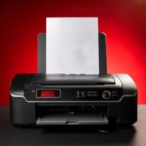 Black Printer with Red Background - ij.start.canon