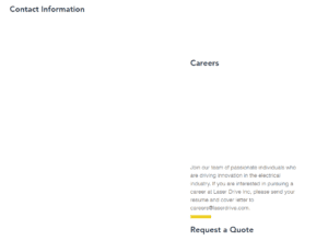 Contact information page screenshot